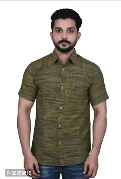 Stylish Cotton Blend Solid Casual Shirts For Men-thumb0