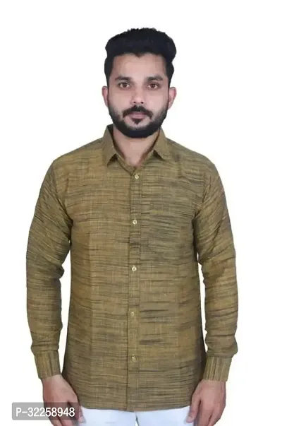 Stylish Cotton Blend Solid Casual Shirt for Men-thumb0