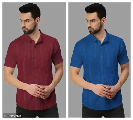 Stylish Cotton Blend Casual Shirt for Men, Pack of 2-thumb0