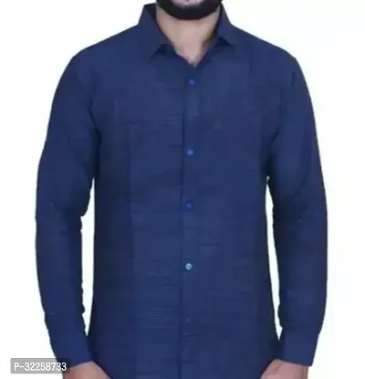 Reliable Blue Cotton Blend Long Sleeves Casual Shirt For Men