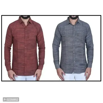 Stylish Cotton Blend Casual Shirt for Men, Pack of 2-thumb0