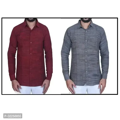 Stylish Cotton Blend Casual Shirt for Men, Pack of 2-thumb0