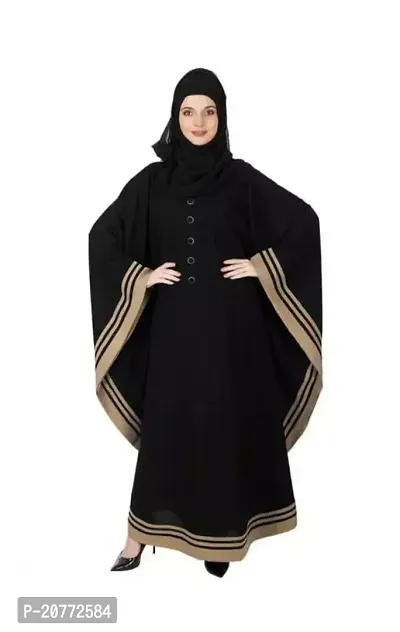 ANABIYA PRIYA COLLECTION Contemporary BLACK Cotton Blend Solid Abaya For Women PACK OF single-thumb0