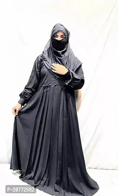 ANABIYA PRIYA COLLECTION Contemporary BLACK Cotton Blend Solid Abaya For Women PACK OF single-thumb0