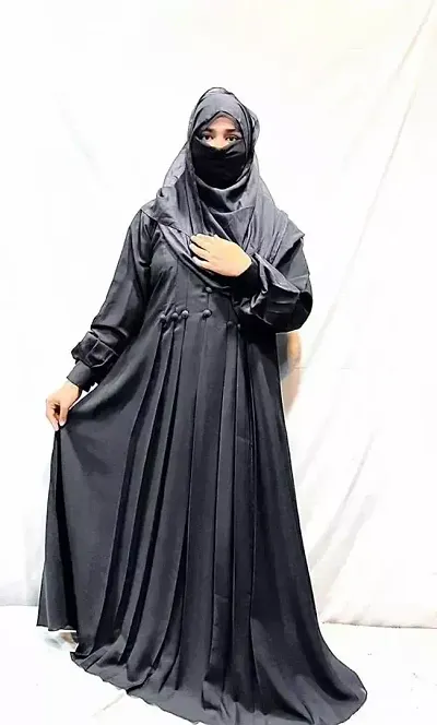 ANABIYA PRIYA COLLECTION Contemporary Blend Solid Abaya For Women PACK OF single