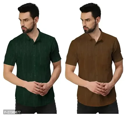 Khadi Cotton Solid Casual Shirt Pack of 2 For Men