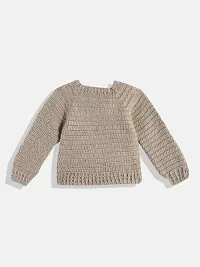 Stylish Beige Wool Sweaters For Girl-thumb1