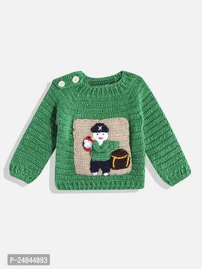 Stylish Green Wool Sweaters For Girl-thumb0