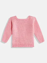 Stylish Pink Wool Sweaters For Girl-thumb1