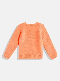 Stylish Peach Wool Sweaters For Girl-thumb1