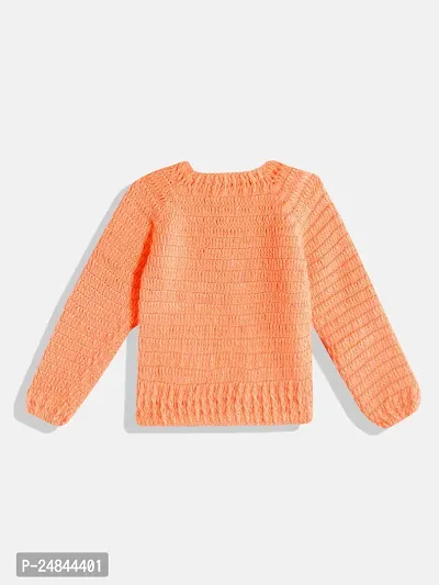 Stylish Peach Wool Sweaters For Girl-thumb2