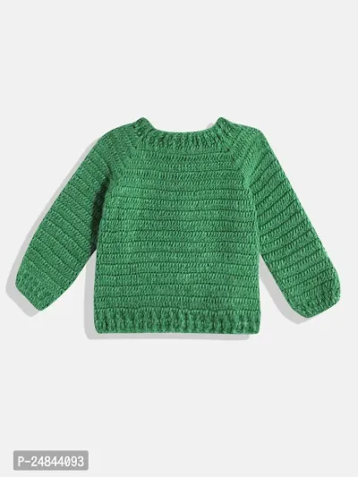 Stylish Green Wool Sweaters For Girl-thumb2