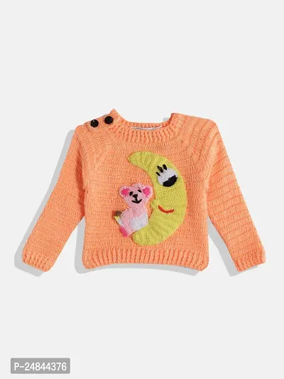 Stylish Peach Wool Sweaters For Girl