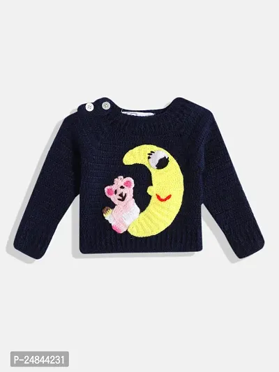 Stylish Navy Blue Wool Sweaters For Girl