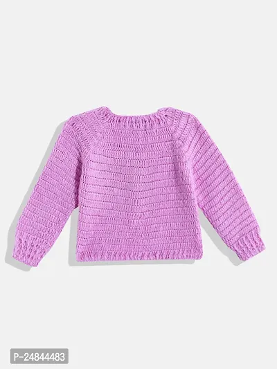 Stylish Purple Wool Sweaters For Girl-thumb2