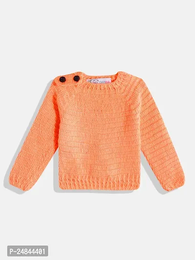 Stylish Peach Wool Sweaters For Girl-thumb0