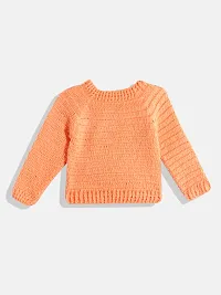 Stylish Peach Wool Sweaters For Girl-thumb1