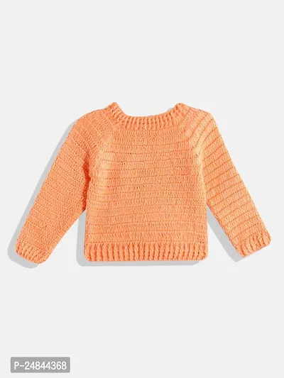 Stylish Peach Wool Sweaters For Girl-thumb2