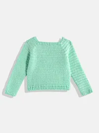 Stylish Green Wool Sweaters For Girl-thumb1