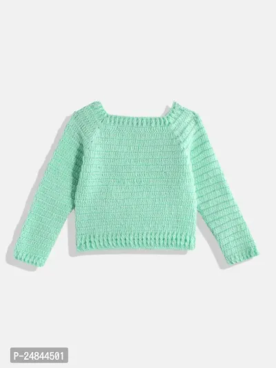 Stylish Green Wool Sweaters For Girl-thumb2