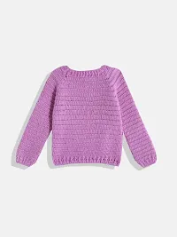 Stylish Purple Wool Sweaters For Girl-thumb3
