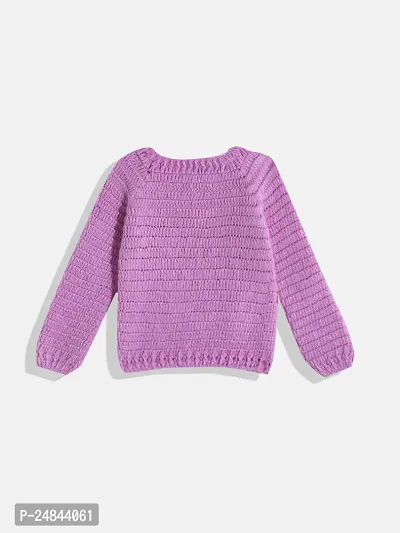 Stylish Purple Wool Sweaters For Girl-thumb5