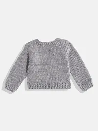 Stylish Grey Wool Sweaters For Girl-thumb1