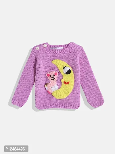 Stylish Purple Wool Sweaters For Girl-thumb0