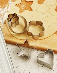 Stainless Steel Cookie Cutter with Heart, Flower, Star and Round Shapes (12 Pieces)-thumb1