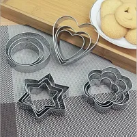 Stainless Steel Cookie Cutter with Heart, Flower, Star and Round Shapes (12 Pieces)-thumb3