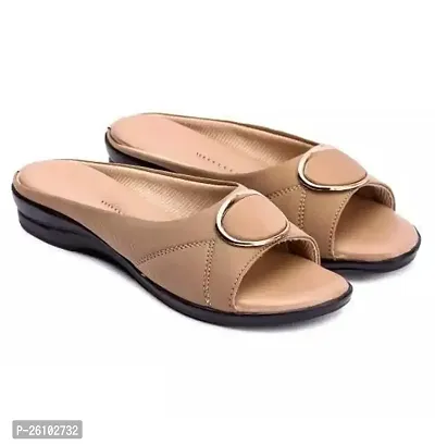 Elegant Beige PVC Solid Sandals For Women-thumb0