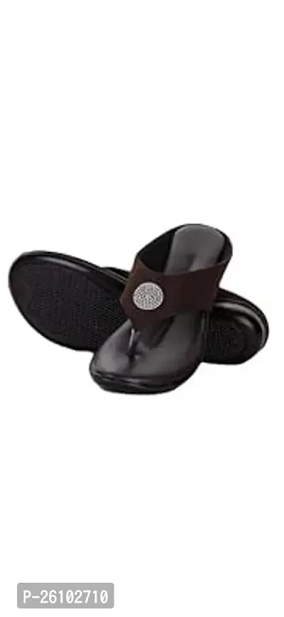 Elegant Brown Synthetic Solid Sandals For Women-thumb0