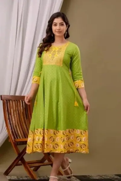 Designer Embroidered Rayon Anarkali Kurta For Women