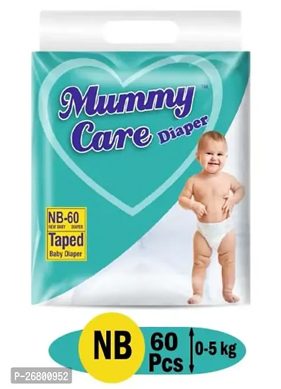Mummy Care Baby Diaper Tape New Born 60 Pieces, Pack of 1 (10 hours absoption)