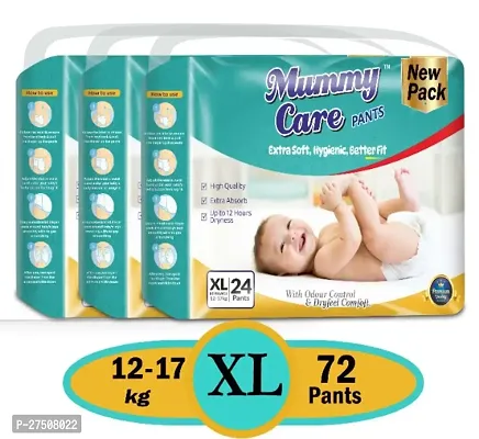 MUMMY CARE Extra soft Baby Diaper Pants | XL Size Baby Diapers (12-17 kg) |(Pack Of 3) 72 pcs , Hygenic diaper | Upto 12 hours Absoprtion