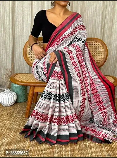 Fancy Cotton Saree With Blouse Piece For Women-thumb0