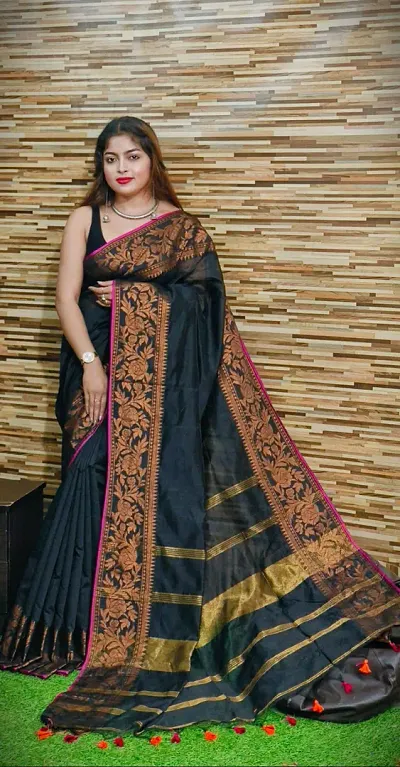 Hot Selling Cotton Silk Saree with Blouse piece 