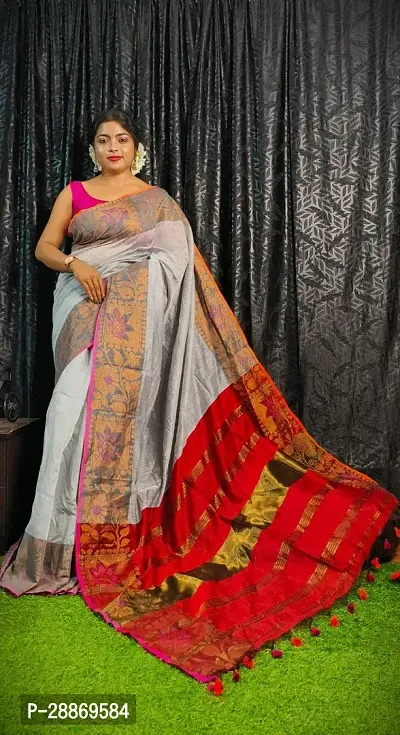 Fancy Cotton Saree With Blouse Piece For Women-thumb0