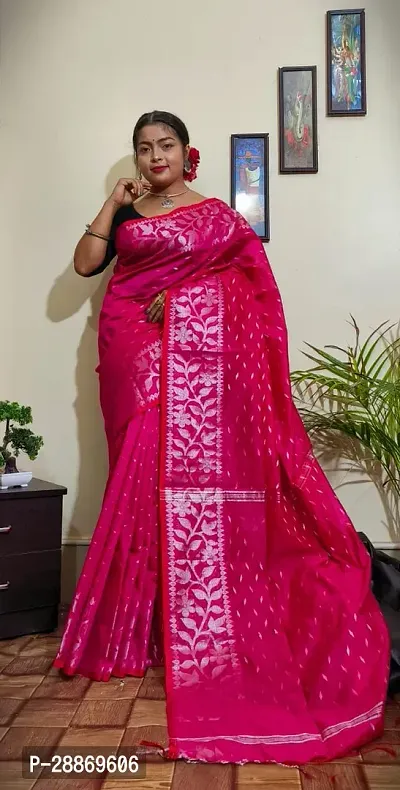 Fancy Cotton Saree With Blouse Piece For Women-thumb0