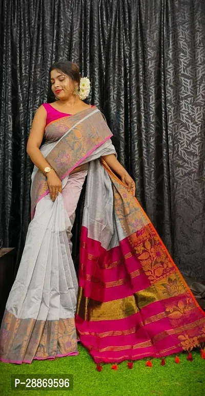 Fancy Cotton Saree With Blouse Piece For Women