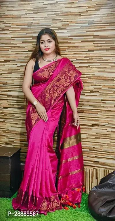 Fancy Cotton Saree With Blouse Piece For Women-thumb0