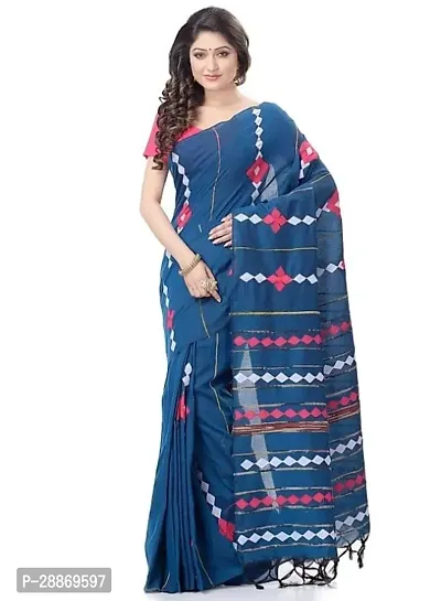 Fancy Cotton Saree With Blouse Piece For Women-thumb0