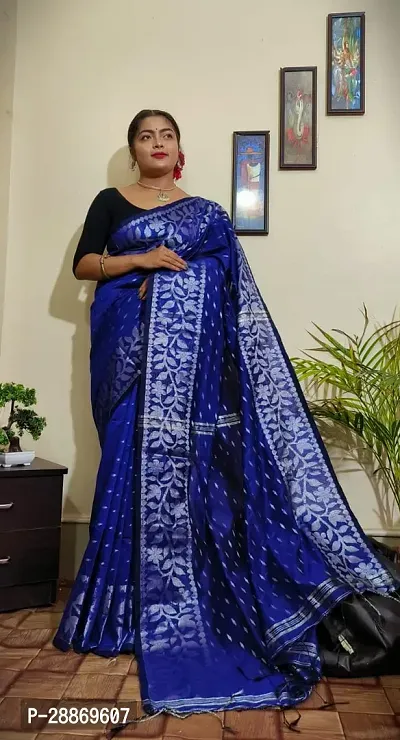 Fancy Cotton Saree With Blouse Piece For Women-thumb0