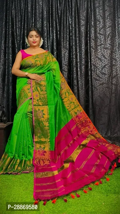 Fancy Cotton Saree With Blouse Piece For Women-thumb0