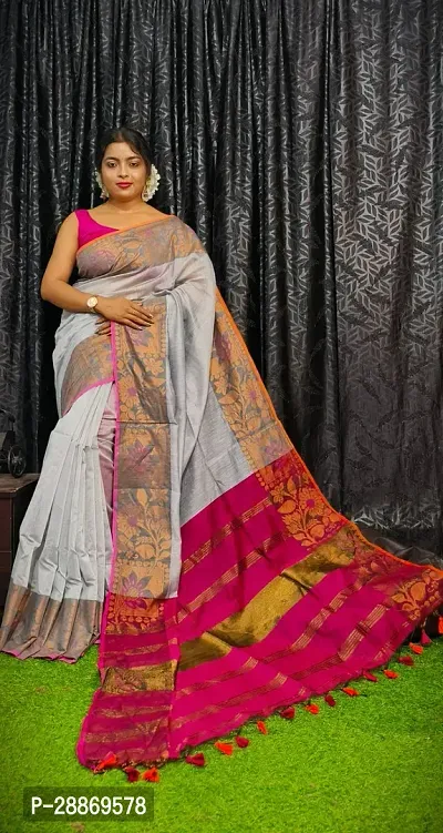 Fancy Cotton Saree With Blouse Piece For Women-thumb0