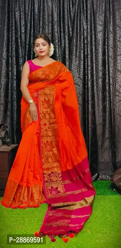 Fancy Cotton Saree With Blouse Piece For Women