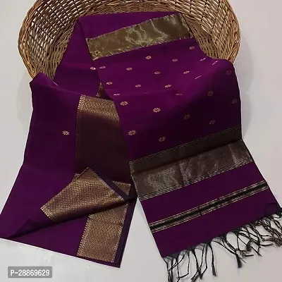 Fancy Cotton Saree With Blouse Piece For Women-thumb0