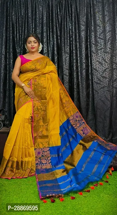 Fancy Cotton Saree With Blouse Piece For Women-thumb0