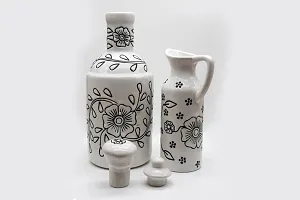 Handicrafts Ceramic Oil Dispenser 1000 ml+300ml Pack of 2-thumb2