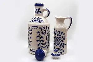 Handicrafts Ceramic Oil Dispenser 1000 ml+300ml Pack of 2-thumb2